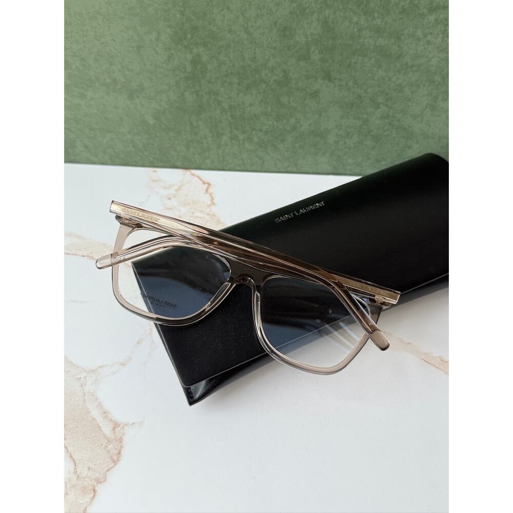 NEW Saint Laurent SL518 Transparent Beige Eyeglasses Frames - Picture 3 of 8